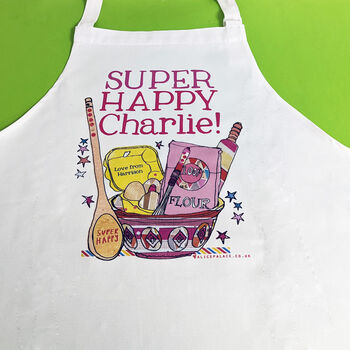 Personalised Super Happy Nanny Apron, 6 of 9
