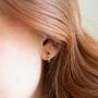 Thick Rainbow Crystal Huggie Hoop Earrings, thumbnail 2 of 7