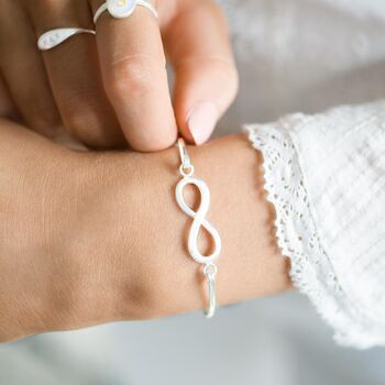 Chiara Sterling Silver Infinity Personalised Bracelet, 7 of 11