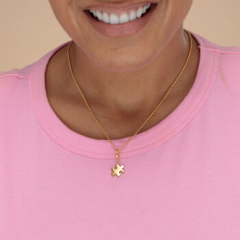 18ct Gold Jigsaw Charm Necklace, 3 of 6