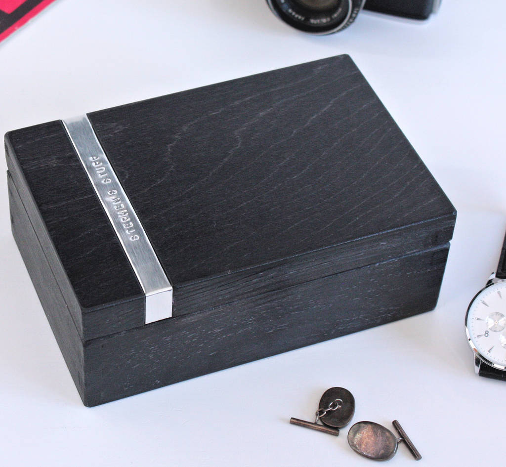 Personalised Wooden Cufflink And Watch Box, 1 of 9