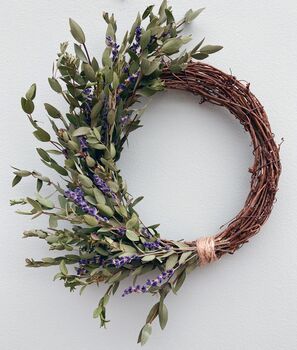 Dried Lavender And Eucalyptus Wreath, 2 of 4