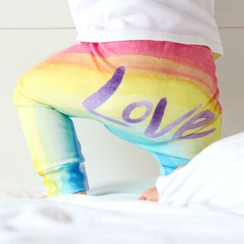 Love Rainbow Organic Leggings, 2 of 7
