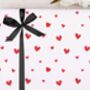 Valentine Wrapping Paper With Red Heart Design, Three Sheet Pack, thumbnail 1 of 2