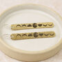 Sterling Silver And Brass Moon Phase Stick Earrings, thumbnail 3 of 4