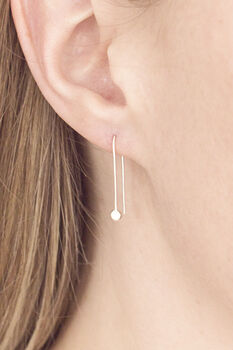 Sterling Silver Disc Ear Threads, 3 of 4