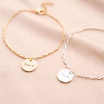 Personalised Disc And Name Statement Bracelet, 2 of 12