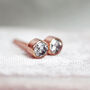 Grey Diamond Stud Earrings In Rose Gold, thumbnail 5 of 10