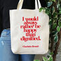 Feminist 'Rather Be Happy' Slogan Tote Bag, thumbnail 1 of 2