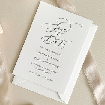 Romantic Script Wedding Invitation, 4 of 6