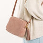 Personalised Pink Suede Cross Body Bag, thumbnail 1 of 7