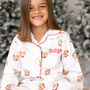 Girl's Personalised Christmas Santa Print Pyjamas, thumbnail 2 of 12