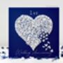 Butterfly First Wedding Anniversary White Heart Card, Not 3D, thumbnail 1 of 12