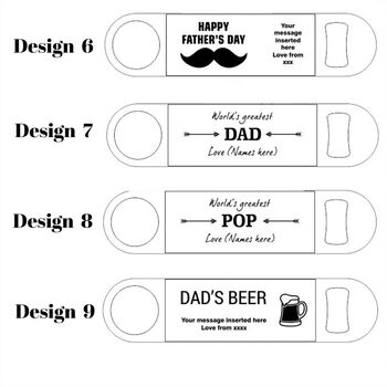 Personalised Wood Bottle Opener Gift For Dad And Family, 5 of 6