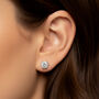 Small Silver Solitaire Diamond Simulant Stud Earrings, thumbnail 1 of 4