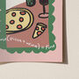 Pizza + Wine Maths Illustrated Wine Print, thumbnail 2 of 5