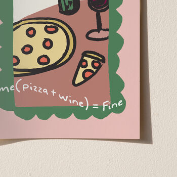 Pizza + Wine Maths Illustrated Wine Print, 2 of 5