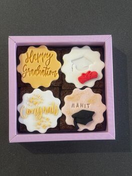 Graduation Personalised Belgiam Chocolate Brownie Gift, 6 of 7
