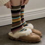 Crochet Knit Socks, Vintage Stripe Slipper Socks, thumbnail 7 of 8