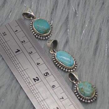 Turquoise Pendant: Sterling Silver, December Birthstone, 6 of 6