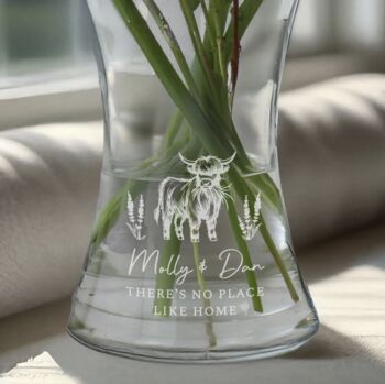 Personalised Highland Cow Vase, 2 of 3