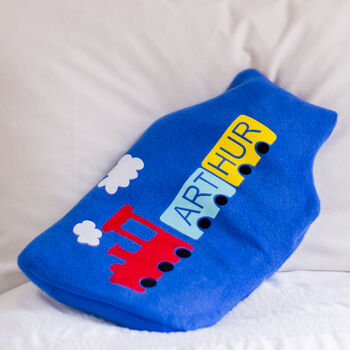 Train Personalised Hot Water Bottle Cover, 2 of 5