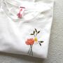 Hand Embroidered Personalised Flower Posy T Shirt, thumbnail 3 of 10