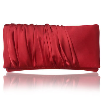 Red Satin Clutch Handbag Ella, 2 of 7