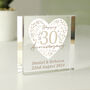 Personalised 30th Pearl Anniversary Crystal Keepsake, thumbnail 1 of 2