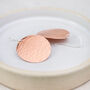 Sterling Silver And Copper Circle Textured Disc Earrings, thumbnail 1 of 3