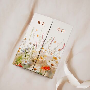 Orange Wildflower Gatefold Wedding Invitations, 2 of 5