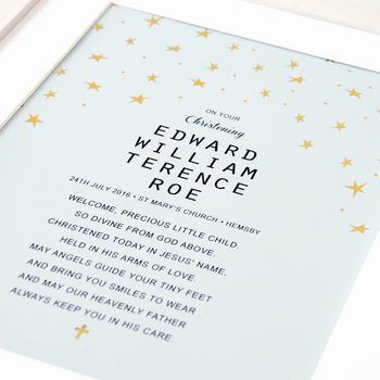 Personalised Christening Gift With Gold Stars, 6 of 12
