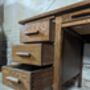 1940s Solid Oak Double Pedestal Writing Desk, thumbnail 4 of 8