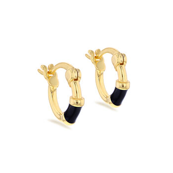 Gold Plated Christmas Enamel Huggie Hoop Earrings, 6 of 11