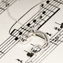 Headphones Sterling Silver Music Lovers Necklace, thumbnail 3 of 11
