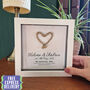 Personalised 4th Anniversary Gift Framed Linen Heart, thumbnail 2 of 6