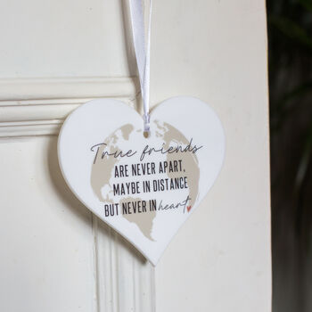 True Friends White Acrylic World Hanging Heart Token, 3 of 5