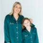 Personalised Mum And Daughter Matching Emerald Silky Pj, thumbnail 3 of 9