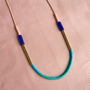 Cobalt And Green Block Necklace, thumbnail 3 of 5