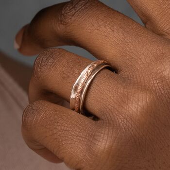 Personalised Copper Spinner Ring In Sterling Silver, 2 of 12