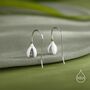 Enamel Painted Snowdrop Flower Drop Earrings In Sterling Silver, thumbnail 6 of 10