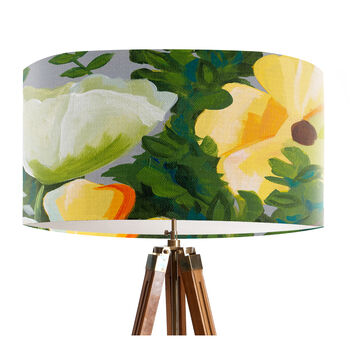 Modern Floral Yellow White Lampshade, 3 of 4