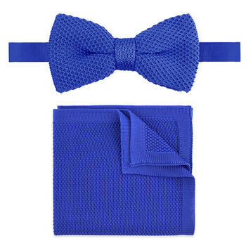 Wedding Handmade Polyester Knitted Pocket Square In Royal Blue, 8 of 8