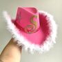 Personalised Hot Pink Fluffy Cowboy Hat, thumbnail 4 of 7