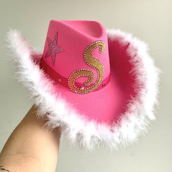 Personalised Hot Pink Fluffy Cowboy Hat, 4 of 7