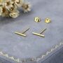 Minimalist Bar Stud Earrings In Sterling Silver, thumbnail 3 of 11