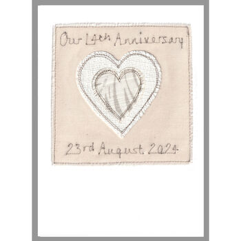 Personalisaed 14th Ivory Wedding Anniversary Card, 2 of 7