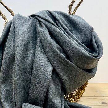 Super Soft Plain Pashmina Style Scarf In Granite Grey, 3 of 3