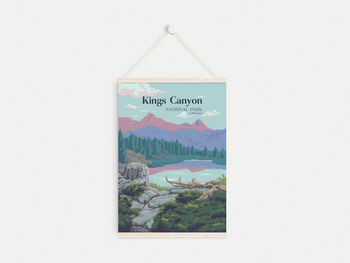 Kings Canyon National Park USA Travel Poster Art Print, 6 of 8
