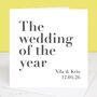 Wedding Of The Year Personalised Wedding Card, thumbnail 3 of 3
